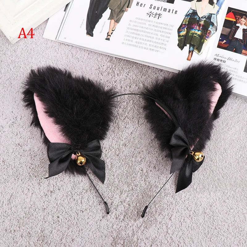 sengpan Animal Cute Cat Ears Halloween Headband Women Kawaii Anime Hair Hoop Halloween Cosplay Party Costume Hair Accessories