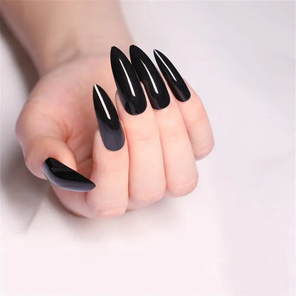 sengpan 24pcs Fake Nails Halloween Long Style Full Cover False Nails DIY Glue Press On Nails Nail Supplies For Ballerina False Nail Tip