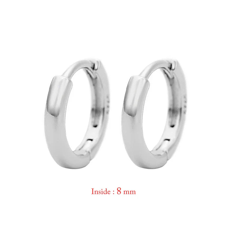 sengpan 1Pair Single Minimal Gold Color Tiny Cartilage Hoop Earrings Stainless Steel Trendy Glossy Small Huggie Earring Piercing Jewelry