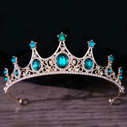 sengpan Baroque Vintage Princess Queen Bridal Crown Headwear Crystal Tiara For Women Wedding Crown Hair Dress Accessories Jewelry