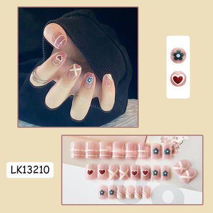 sengpan 24p Artifical Fake Nails Full Coverage False Nails White Clouds French Long Wearing Reusable Nail Coffin Ballerina Press on Nail