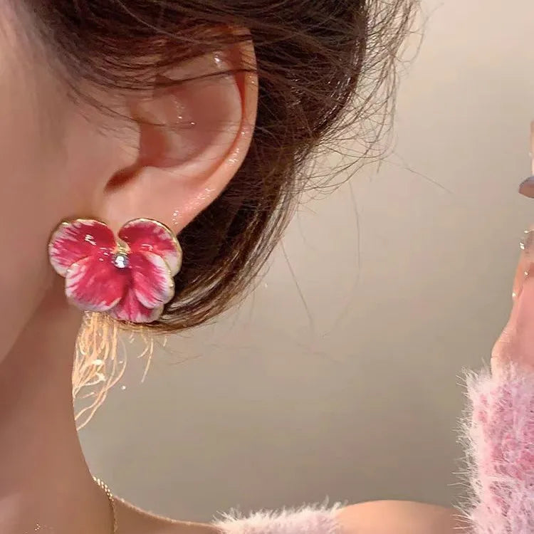 sengpan Flower Earrings Design Retro Petal Earings Women's Luxury Jewelry