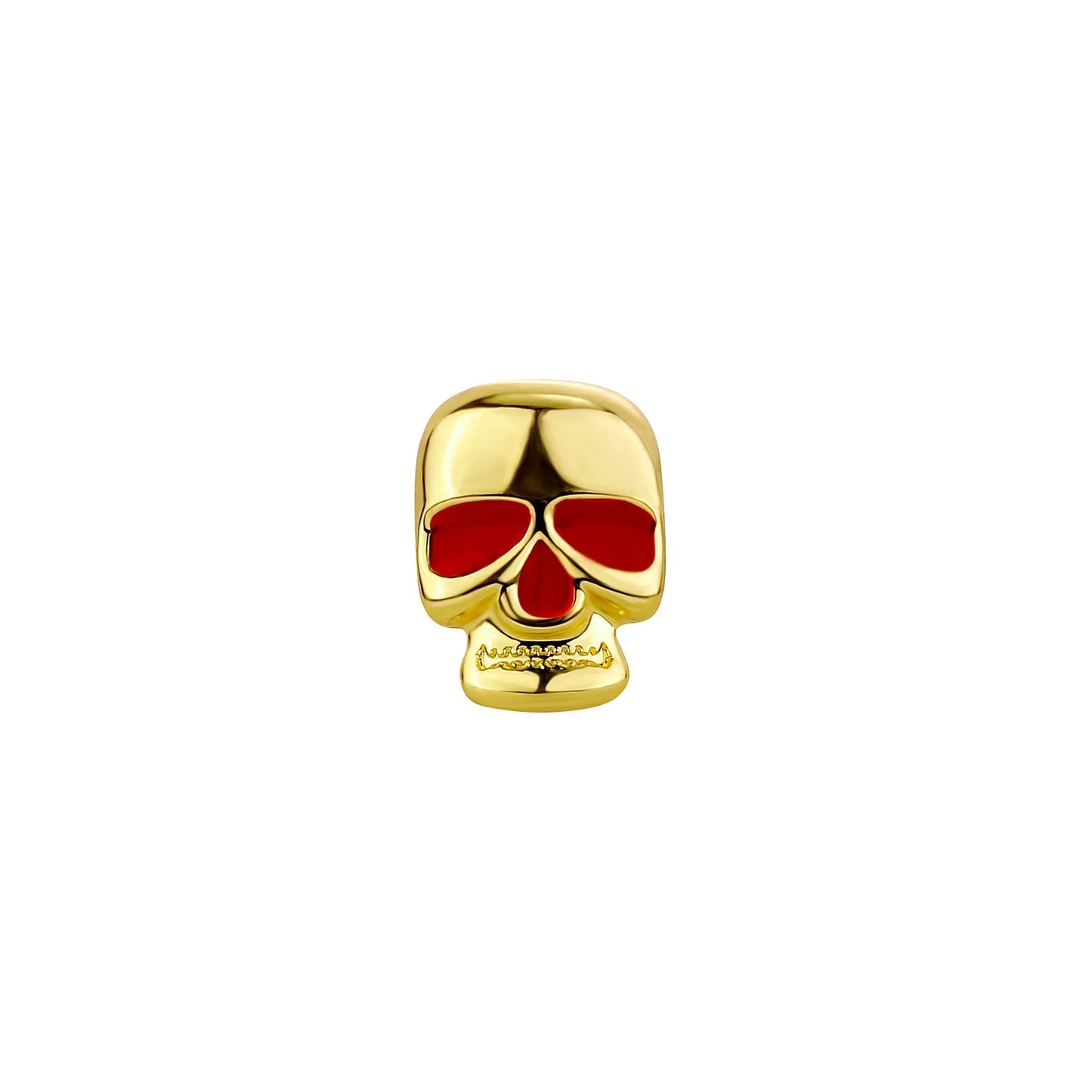 Lianfudai 2024 Hip Hop Skull Teeth Grillz Punk 14K Gold Plated Tooth Caps For Women Men Jewelry Dental Grills Party Gift