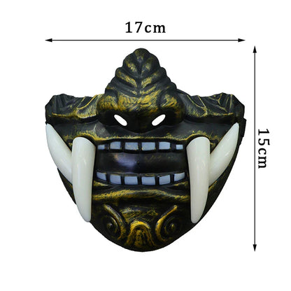 sengpan Japanese Samurai Oni Demon Mask Halloween Demon Samurai Cosplay Horror Prajna Killer Masks Party Costume Props