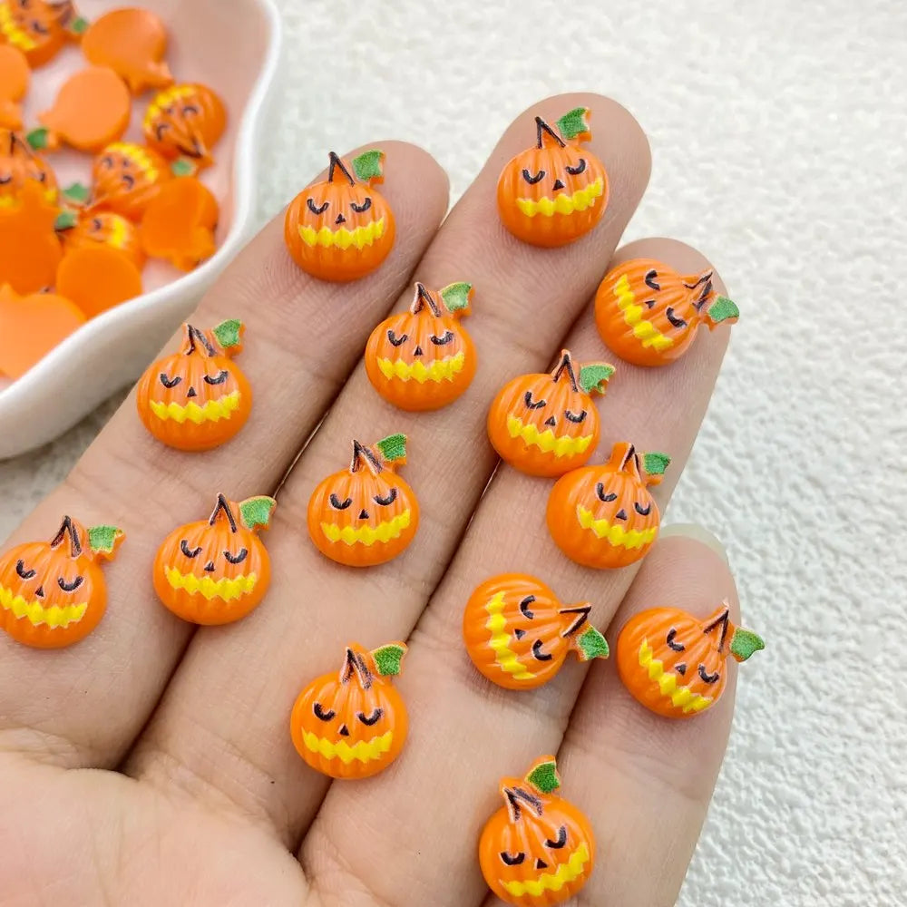 sengpan 50Pcs Cute Resin Mini Cartoon holy halloween cat, ghost series Flat Back Manicure Parts Embellishments For Hair Bows Accessories