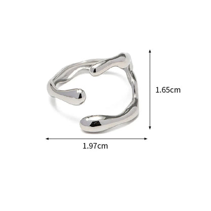 sengpan Simple Stainless Steel Adjustable Women's Ring Statement Jewelry for Women Designer Opening Finger Ring Wholesale Dropshipping