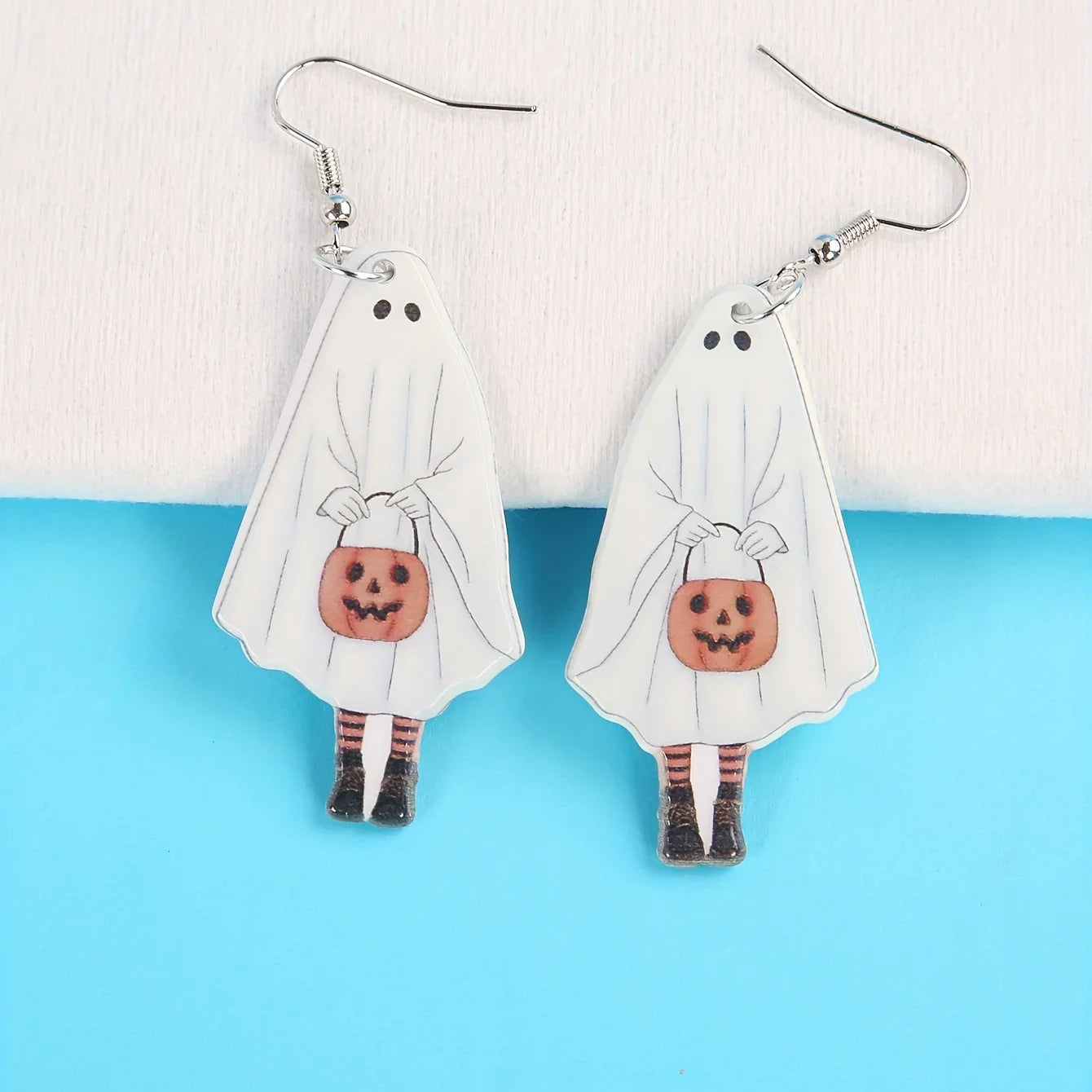 sengpan New Ghost in Bottle Earrings Glow in the Dark Ghost Dangle Earring Luminous Halloween Jewelry for Women Gift