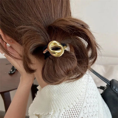 sengpan Y2K Metal Gold Color Hair Clip Fashion Barrette Hairband Hairpin Headdress Women Girls Lady Hair Styling Tools Hair Accessories