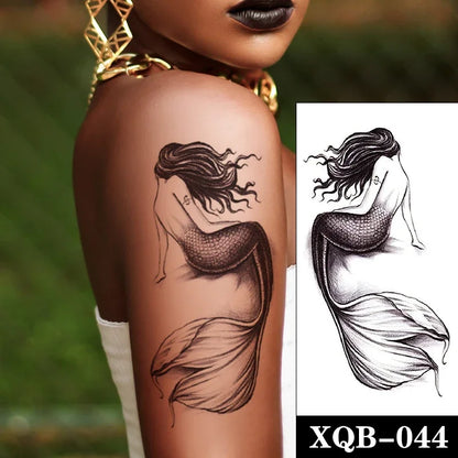 sengpan Waterproof Temporary Tattoo Sticker Black Realistic Tiger Line Totem Design Fake Tattoos Flash Tatoos Arm Body Art for Women Men