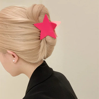 sengpan New Trendy Cool Shiny Star Hair Claw Y2k Accessories Punk Irregular Acetate Shiny Star Claw Hairpin Party Korean Hair Accessory