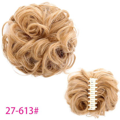 sengpan Synthetic Curly Chignon Messy Bun Ponytails Hairpiece Extensions For Elastic Hair Band Hair Accessories For Women Curly Hair