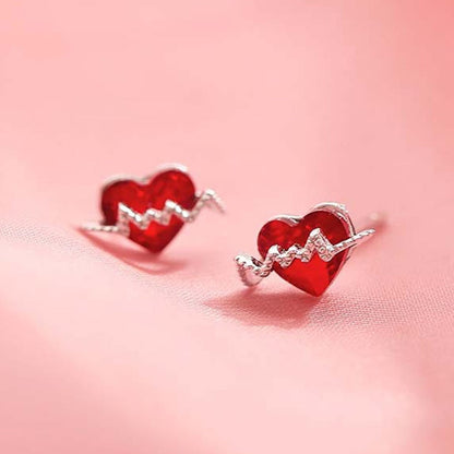 sengpan gifts for women  New Trendy Pearl Rhinestone Heart Stud Earrings for Women Korean Flower Crystal Zircon Statement Earrings Fashion Jewelry Gift