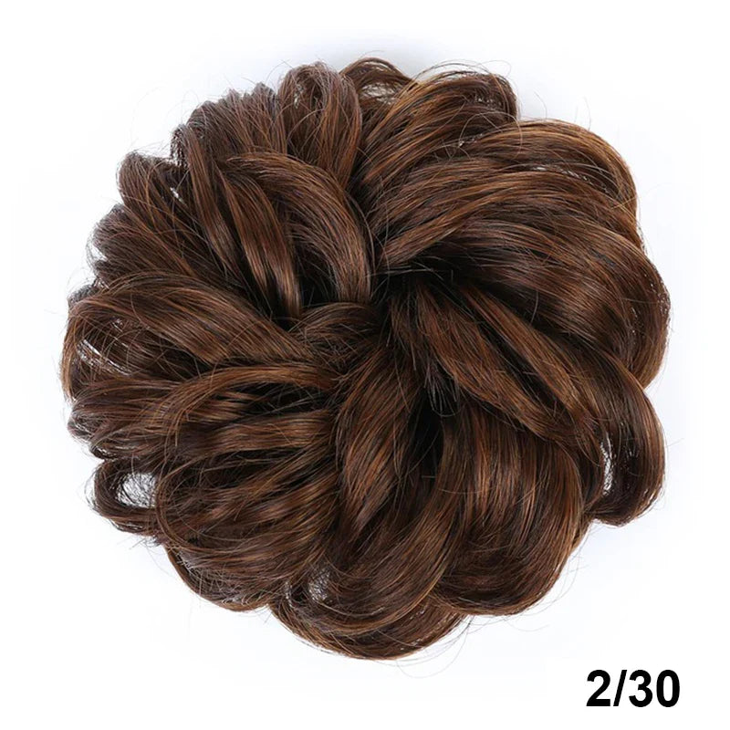 sengpan Synthetic Curly Chignon Messy Bun Ponytails Hairpiece Extensions For Elastic Hair Band Hair Accessories For Women Curly Hair