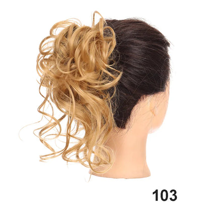 sengpan Synthetic Curly Chignon Messy Bun Ponytails Hairpiece Extensions For Elastic Hair Band Hair Accessories For Women Curly Hair