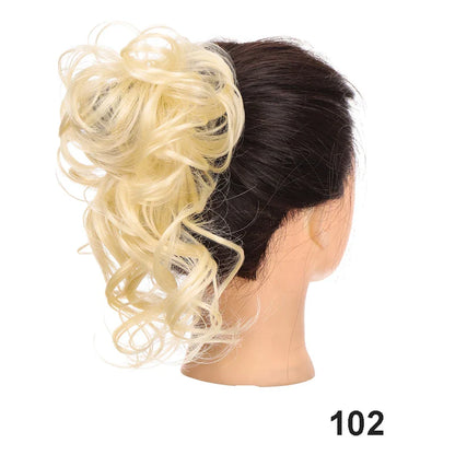 sengpan Synthetic Curly Chignon Messy Bun Ponytails Hairpiece Extensions For Elastic Hair Band Hair Accessories For Women Curly Hair