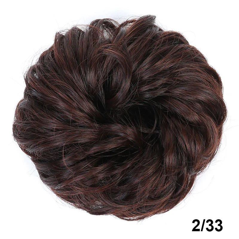 sengpan Synthetic Curly Chignon Messy Bun Ponytails Hairpiece Extensions For Elastic Hair Band Hair Accessories For Women Curly Hair