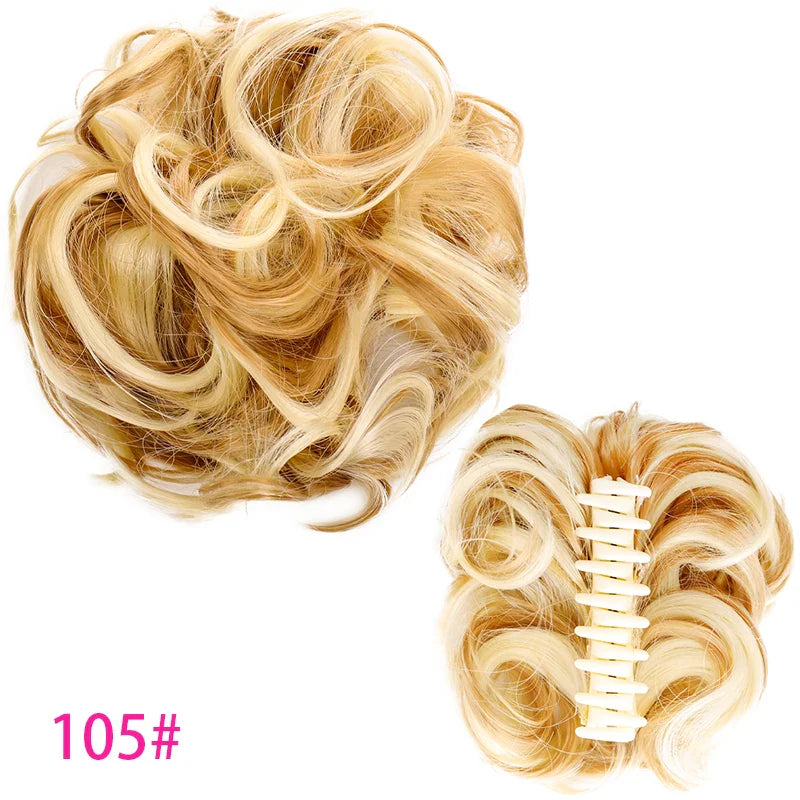 sengpan Synthetic Curly Chignon Messy Bun Ponytails Hairpiece Extensions For Elastic Hair Band Hair Accessories For Women Curly Hair