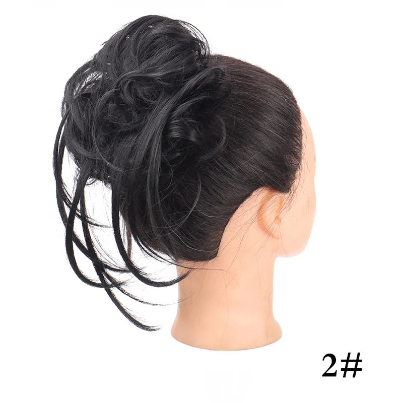 sengpan Synthetic Curly Chignon Messy Bun Ponytails Hairpiece Extensions For Elastic Hair Band Hair Accessories For Women Curly Hair