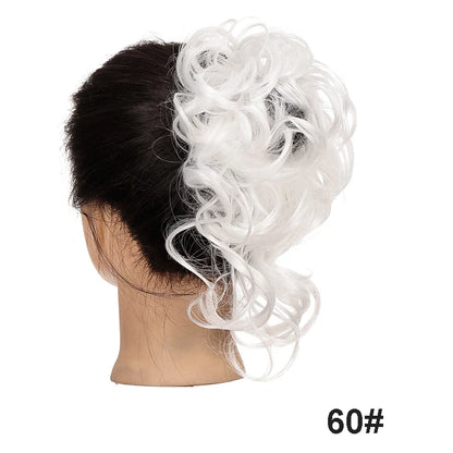 sengpan Synthetic Curly Chignon Messy Bun Ponytails Hairpiece Extensions For Elastic Hair Band Hair Accessories For Women Curly Hair