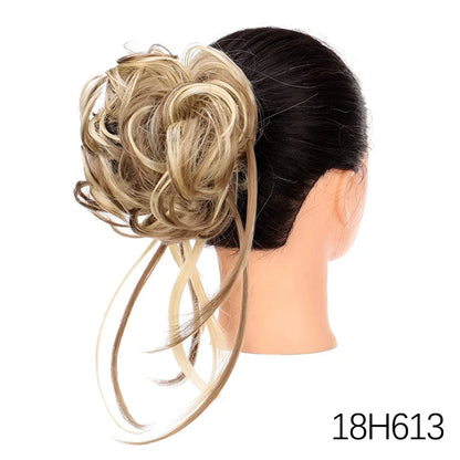 sengpan Synthetic Curly Chignon Messy Bun Ponytails Hairpiece Extensions For Elastic Hair Band Hair Accessories For Women Curly Hair