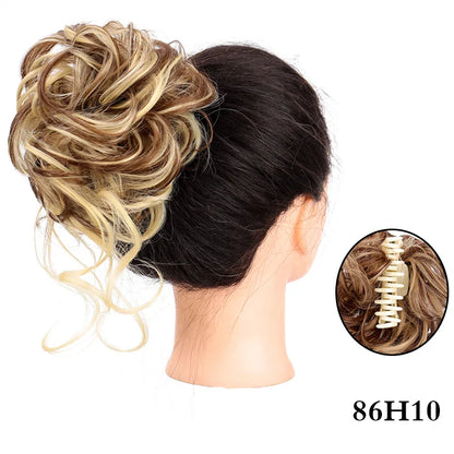 sengpan Synthetic Curly Chignon Messy Bun Ponytails Hairpiece Extensions For Elastic Hair Band Hair Accessories For Women Curly Hair