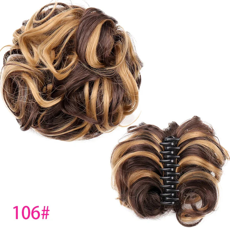 sengpan Synthetic Curly Chignon Messy Bun Ponytails Hairpiece Extensions For Elastic Hair Band Hair Accessories For Women Curly Hair