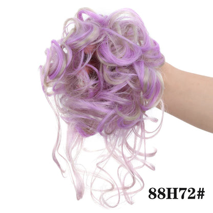 sengpan Synthetic Curly Chignon Messy Bun Ponytails Hairpiece Extensions For Elastic Hair Band Hair Accessories For Women Curly Hair