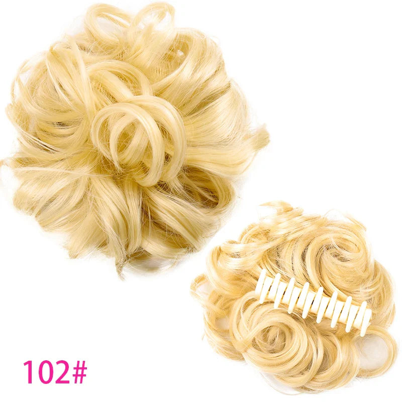 sengpan Synthetic Curly Chignon Messy Bun Ponytails Hairpiece Extensions For Elastic Hair Band Hair Accessories For Women Curly Hair