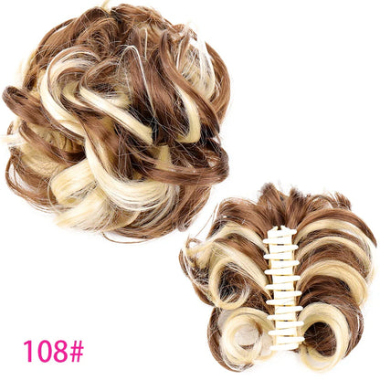 sengpan Synthetic Curly Chignon Messy Bun Ponytails Hairpiece Extensions For Elastic Hair Band Hair Accessories For Women Curly Hair