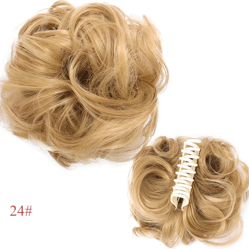 sengpan Synthetic Curly Chignon Messy Bun Ponytails Hairpiece Extensions For Elastic Hair Band Hair Accessories For Women Curly Hair