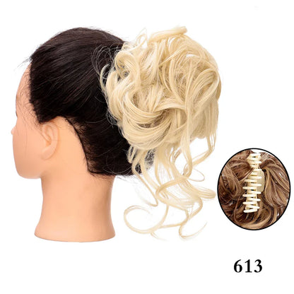 sengpan Synthetic Curly Chignon Messy Bun Ponytails Hairpiece Extensions For Elastic Hair Band Hair Accessories For Women Curly Hair