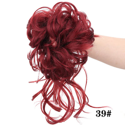 sengpan Synthetic Curly Chignon Messy Bun Ponytails Hairpiece Extensions For Elastic Hair Band Hair Accessories For Women Curly Hair