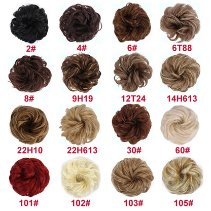 sengpan Synthetic Curly Chignon Messy Bun Ponytails Hairpiece Extensions For Elastic Hair Band Hair Accessories For Women Curly Hair