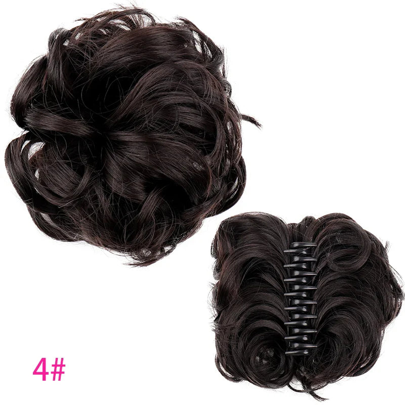 sengpan Synthetic Curly Chignon Messy Bun Ponytails Hairpiece Extensions For Elastic Hair Band Hair Accessories For Women Curly Hair