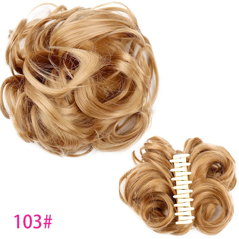 sengpan Synthetic Curly Chignon Messy Bun Ponytails Hairpiece Extensions For Elastic Hair Band Hair Accessories For Women Curly Hair