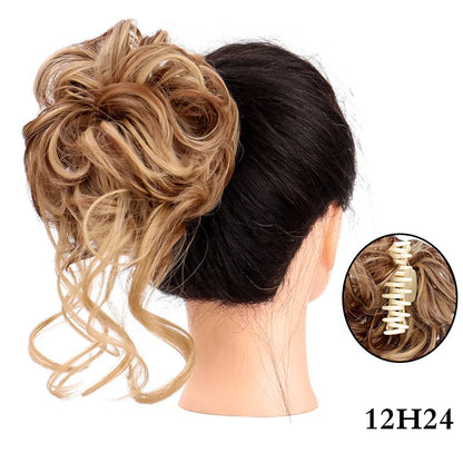 sengpan Synthetic Curly Chignon Messy Bun Ponytails Hairpiece Extensions For Elastic Hair Band Hair Accessories For Women Curly Hair