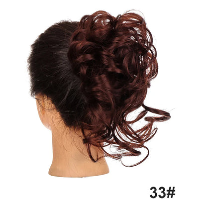 sengpan Synthetic Curly Chignon Messy Bun Ponytails Hairpiece Extensions For Elastic Hair Band Hair Accessories For Women Curly Hair