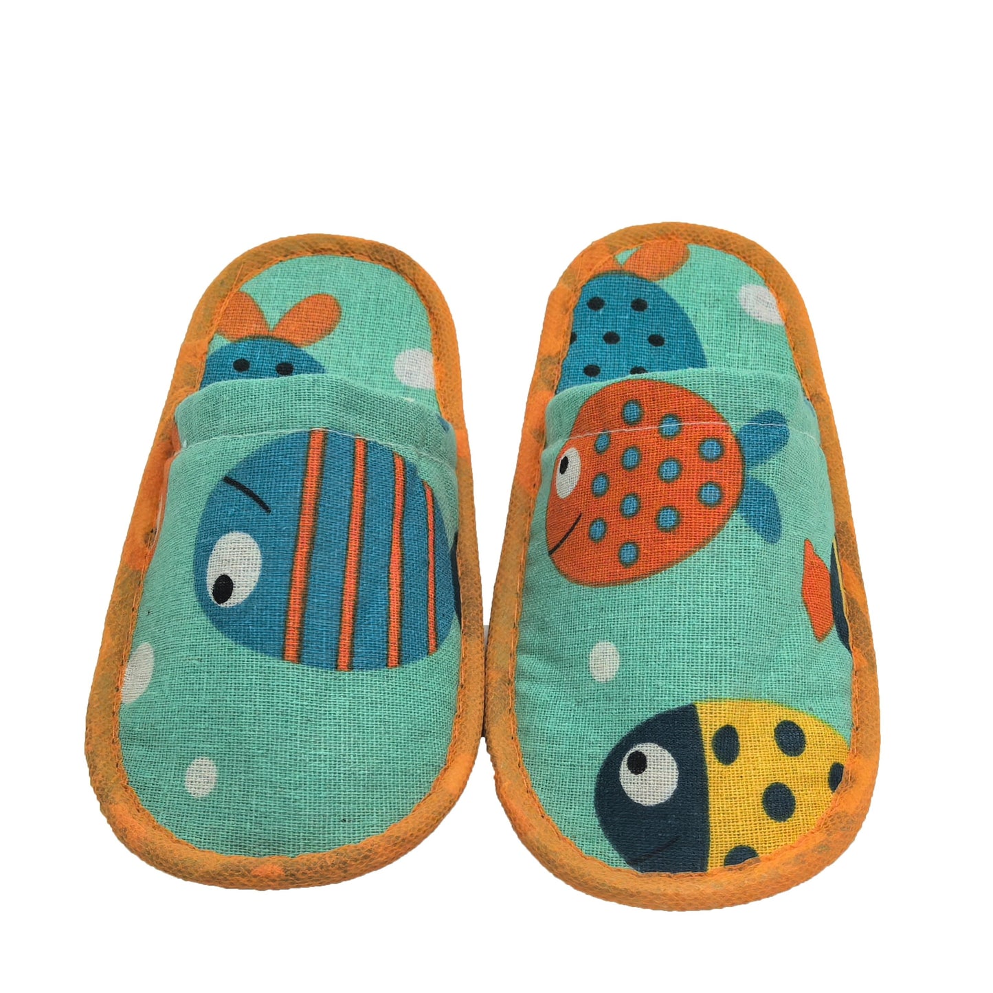 Kids' Cartoon Fish Design Slippers - Soft Fabric & Non-Slip EVA Sole For Spa, Home, Travel | Perfect For Boys & Girls