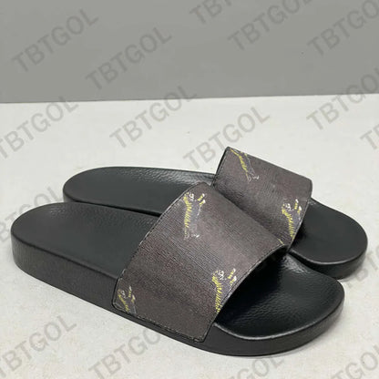 Designers Sandals Men Women Fashion Beach Shoes Classic Floral Brocade Slides Flats Leather Rubber Heatshoes Platform Flip Flops Gear Bottoms With Box 311