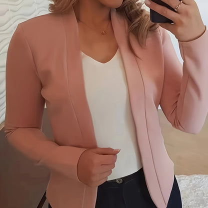 Fall/Winter Chic Blazer for Women - Durable, Easy-Care, Stand Collar Casual Office Jacket