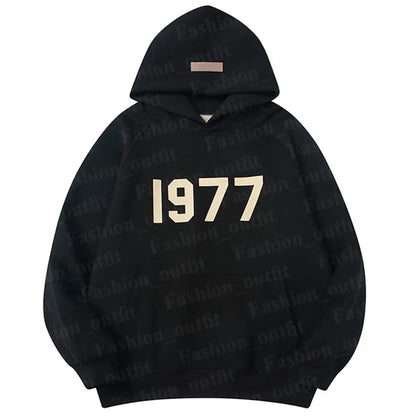 Fashion Fog Hoodie 1977 ESS Hoodies Mens Womens Pullover Hip Hop Tracksuit Oversized Sweatshirts Pants Set Casual Ladys Jumpers essentialsweatshirts Hoody