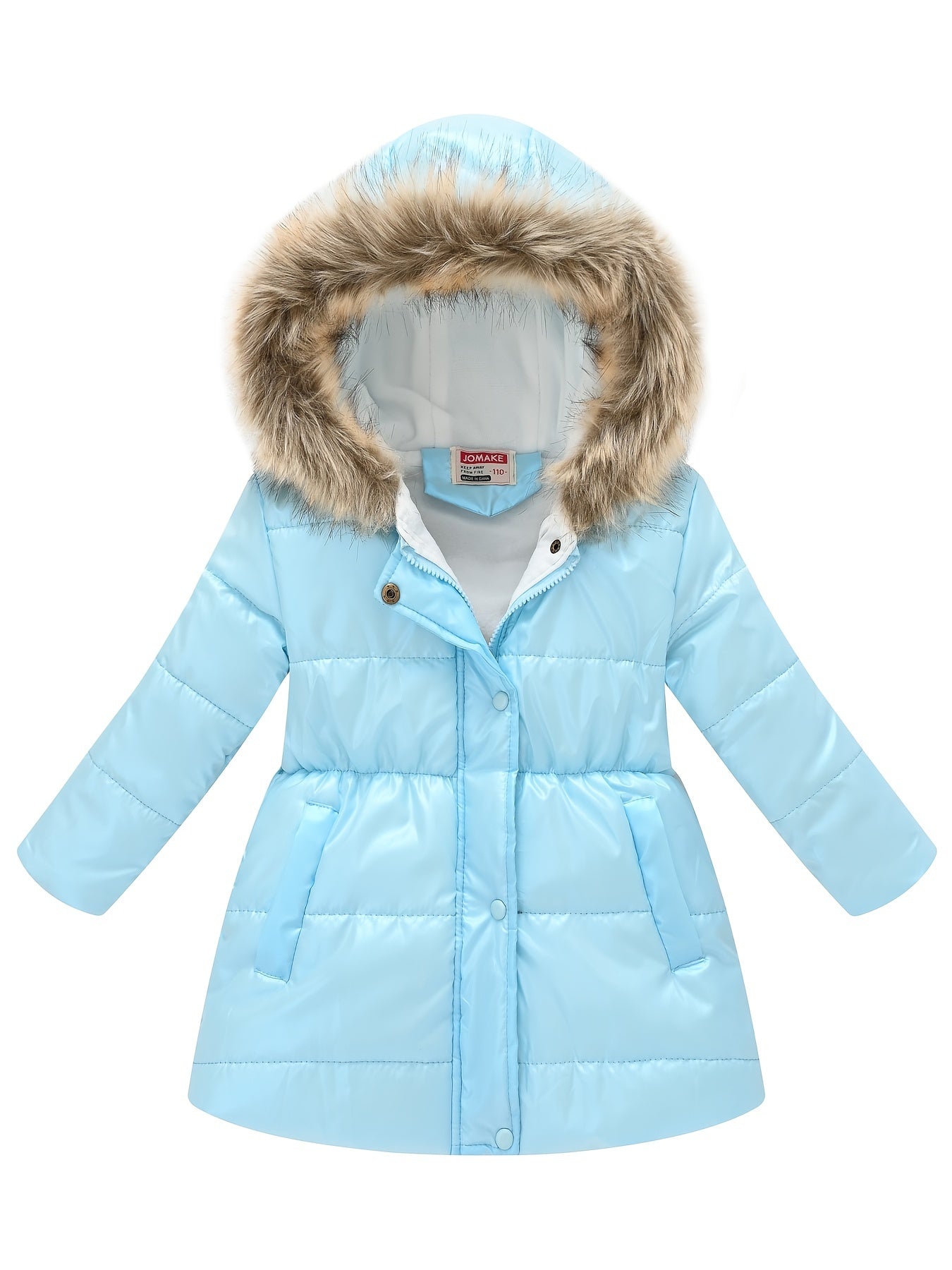 Girls' Adorable Thickened Thermal Hooded Puffer Jacket - Soft, Warm, Water-Resistant Down Alternative Padded Outwear for Winter, Cold Weather, and Outdoor Activities - Stylish, Cute, and Cozy Design for School, Daily Wear, and Travel