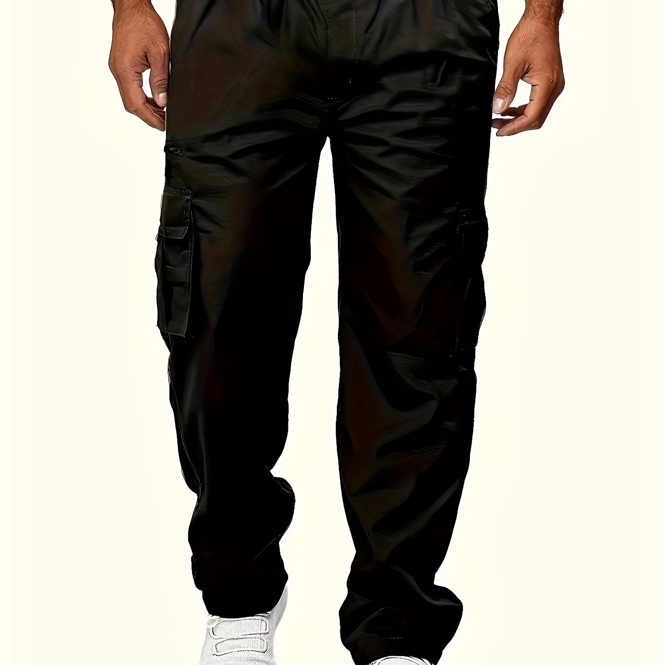 Plus Size Men's Multi-Pocket Relaxed Fit Cargo Pants - Comfortable, Versatile, and Durable Design for Outdoor Enthusiasts and Workers - Ideal for All Seasons and Occasions