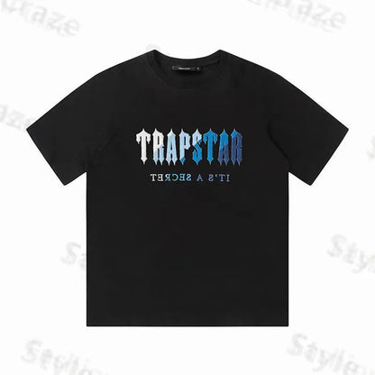 Trapstar Men's Tracksuits T Shirt Shorts 2-Piece Set Short Sleeve Beach Shorts Suits Fashion Letter Print Casual Running Walking Sports Suit S-3XL