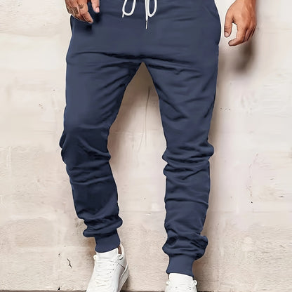 Mens Comfortable Loose Fit Joggers with Drawstring Waist - Durable Sweatpants for Casual Winter & Fall Running, Stylish Jogging - Elastic Sides Pockets for Active Outdoors