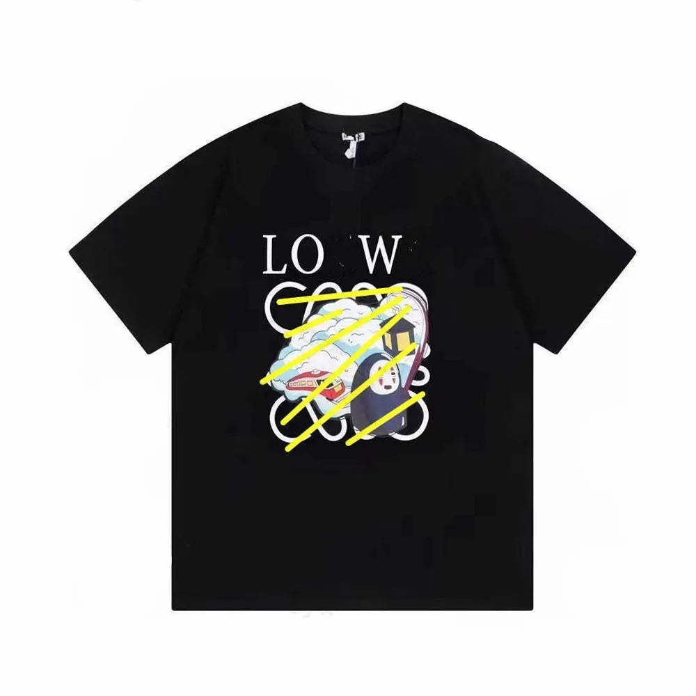 Summer with Alphabet Print Men's Loose Casual Trend Top Clothing Street Short Sleeve T-shirt