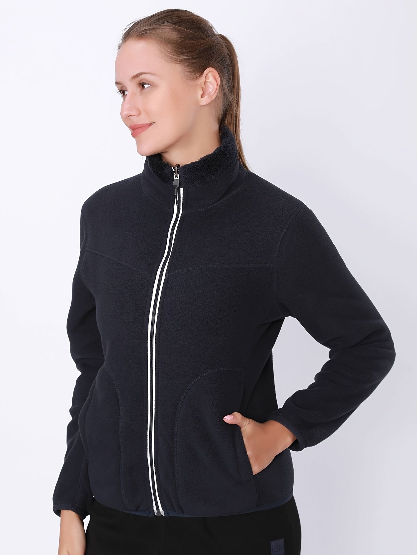 Ultra-Cozy Double-Layered Plush Jacket - Soft, Warm, and Breathable for Casual Wear - Women's Sportswear for Outdoor Activities