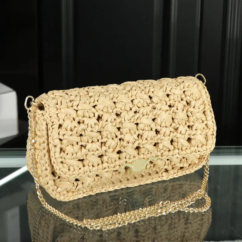 Woman Straw Designer Bag Luxury Chain Bags Crossbody Women Large-capacity Handbag Crochet Fashions Beach Bags Purse Tom_bag