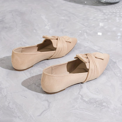 Women's Pointed-Toe Flats, Casual Bow-Tie Soft Sole Loafers, Comfortable Slip-On Shoes