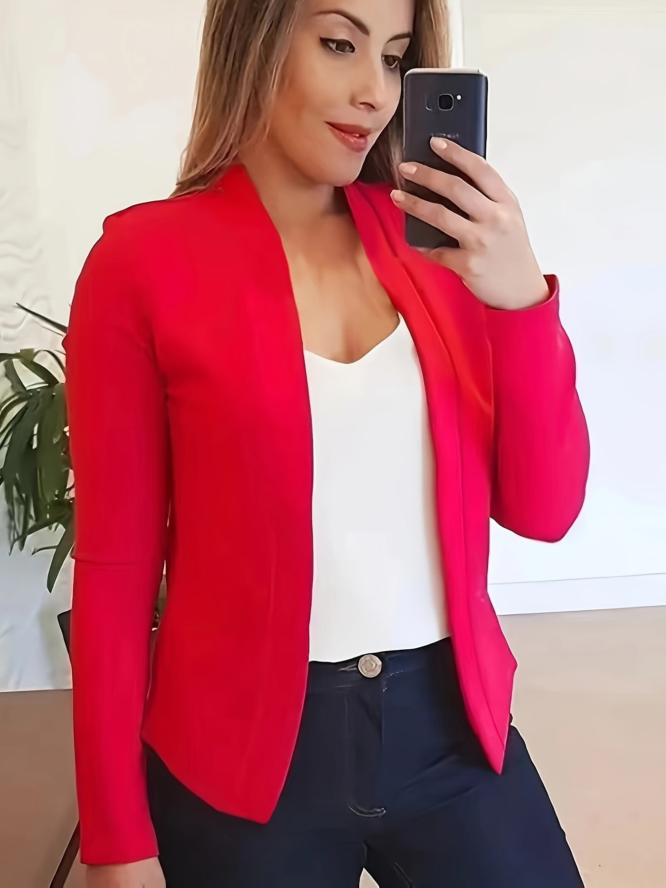 Fall/Winter Chic Blazer for Women - Durable, Easy-Care, Stand Collar Casual Office Jacket